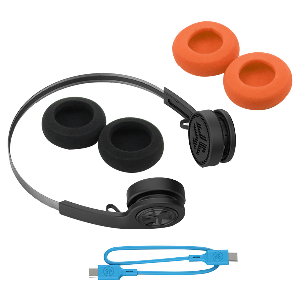 JLab Rewind 2 On-Ear Wireless Retro Headphones - Black | IEUHBREWIND2RBLK4 from JLab - DID Electrical