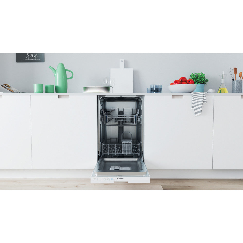 Indesit 45CM Built-in Slimline Dishwasher - White | IN2IE10CS80UK from Indesit - DID Electrical