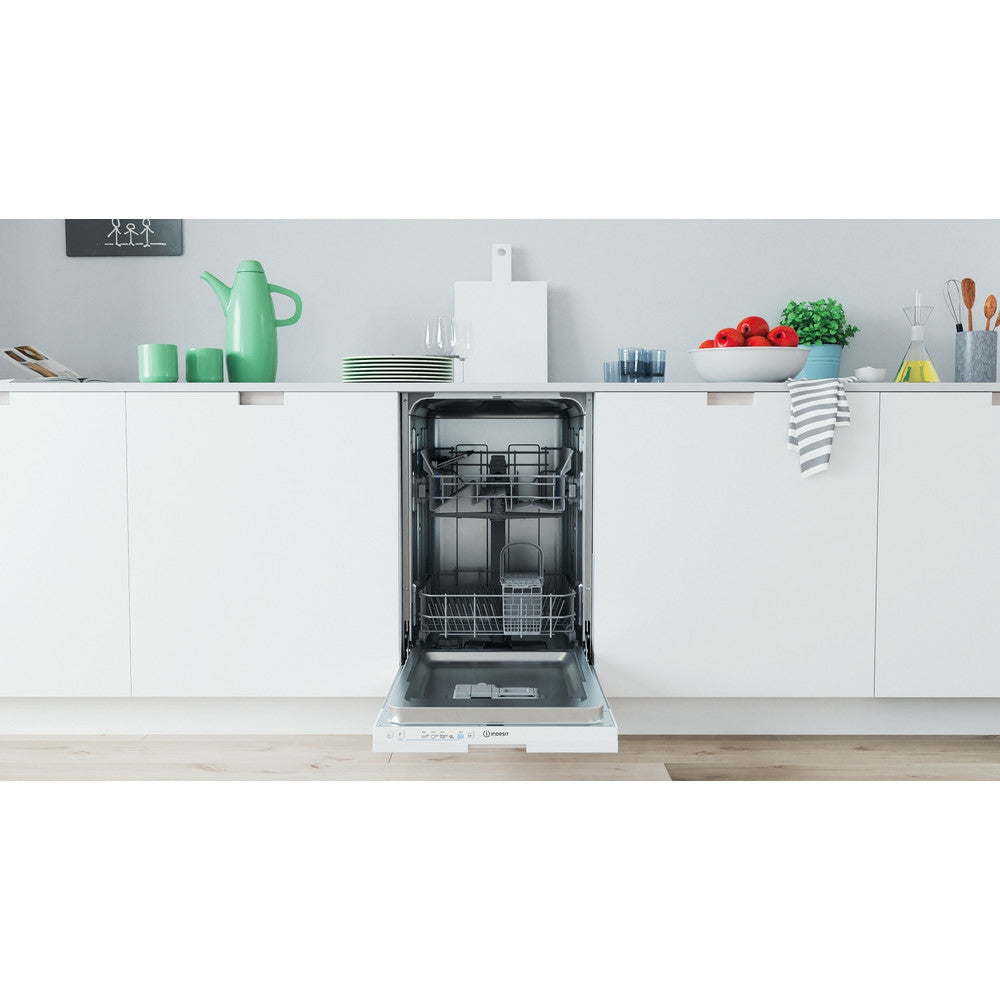 Indesit 45CM Built-in Slimline Dishwasher - White | IN2IE10CS80UK from Indesit - DID Electrical