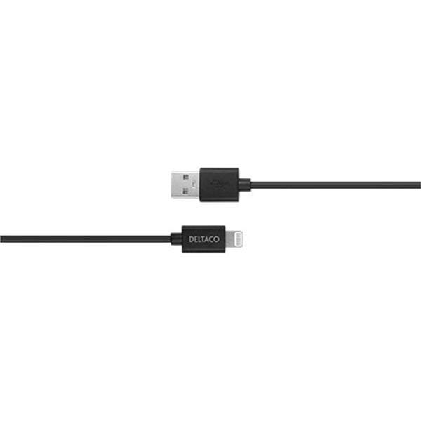 Deltaco USB Type A to USB Lightning Cable - Black | IPLH401 from Deltaco - DID Electrical