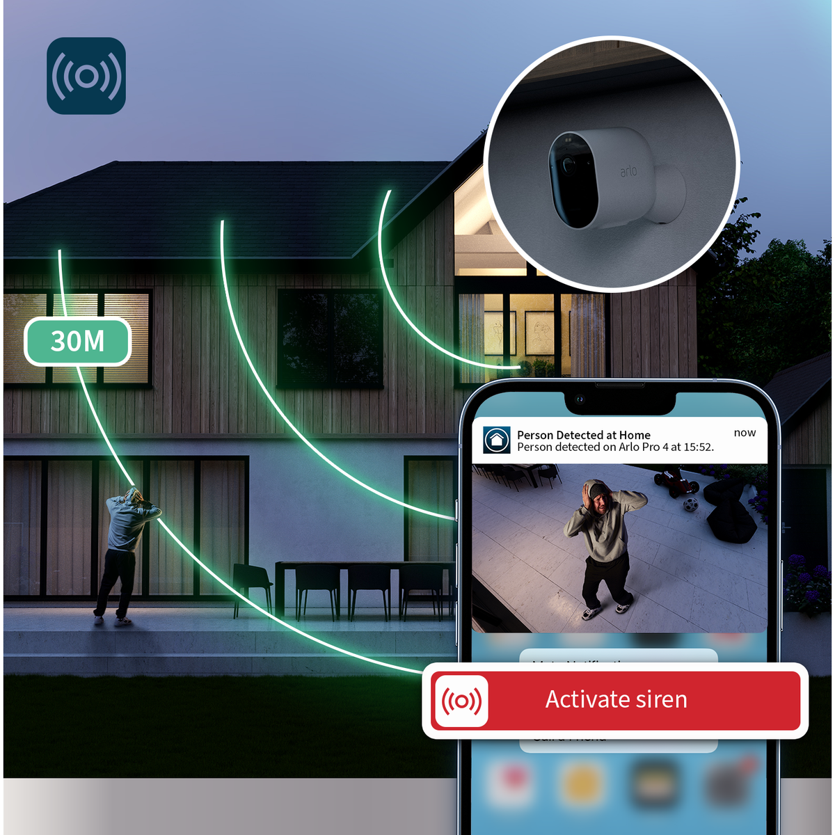 Arlo Pro 4 Outdoor Wi-Fi Security Camera Pack of 1 - White | VMC4050P100EUS from Arlo - DID Electrical