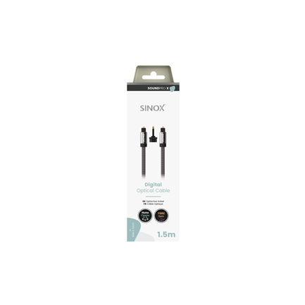 Sinox PRO X 1.5M Optical Digital Cable Male - Black | 52054 from Sinox - DID Electrical