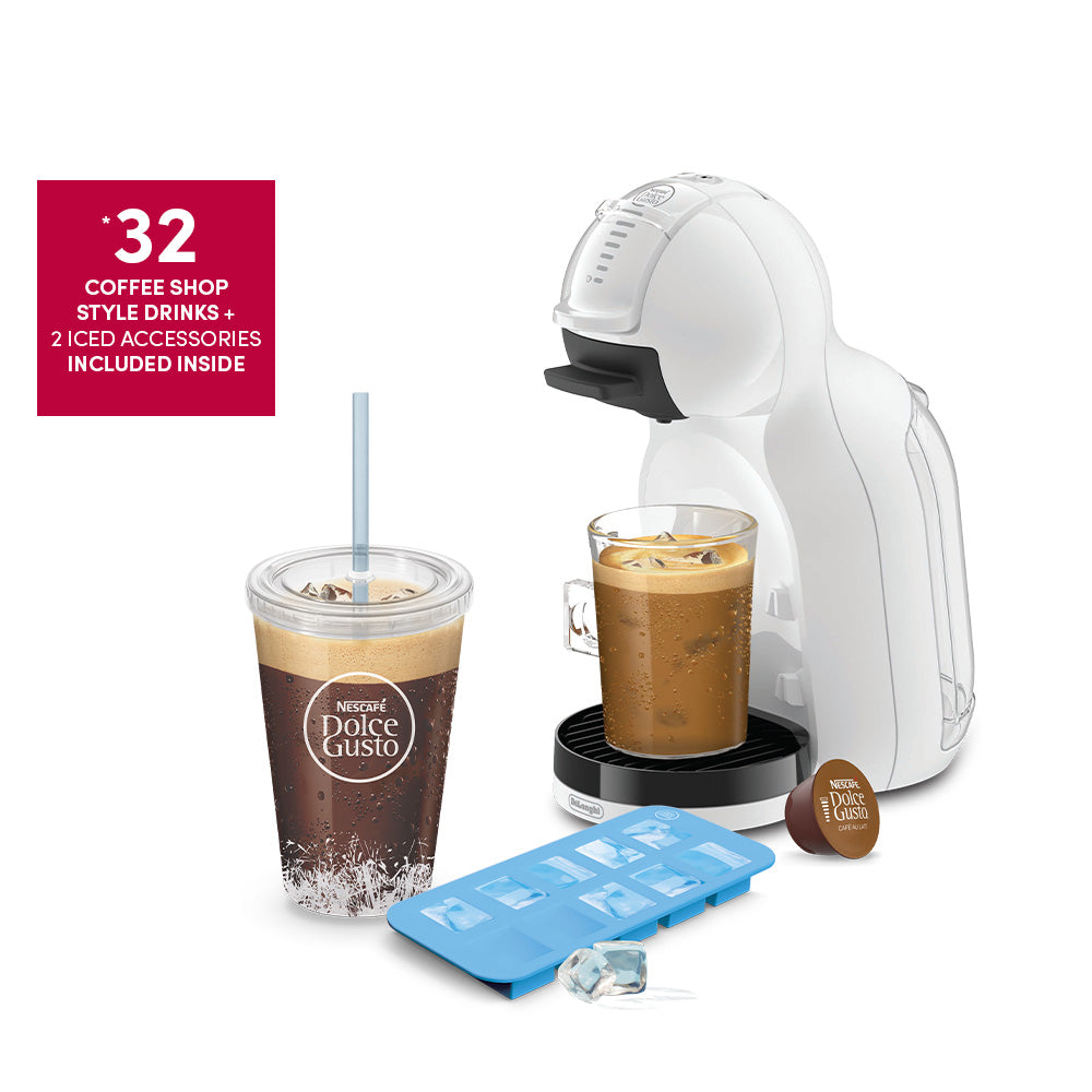 Nescafé Dolce Gusto Mini Me 2 Pod Coffee Machine By De'Longhi - Iced Bundle - White | EDG335.W2CAPS