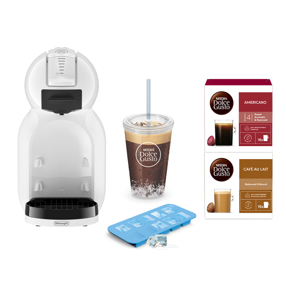 Nescafé Dolce Gusto Mini Me 2 Pod Coffee Machine By De'Longhi - Iced Bundle - White | EDG335.W2CAPS