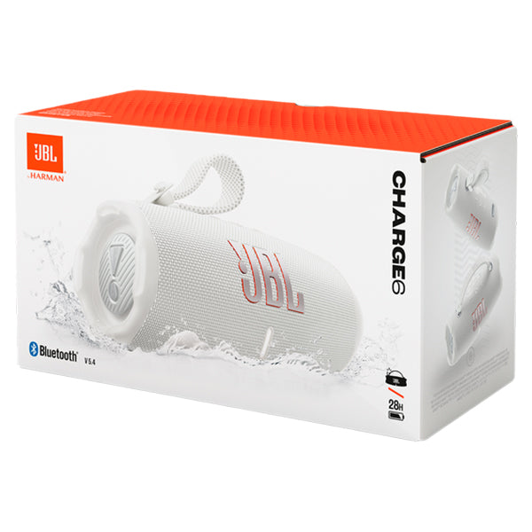 JBL Charge 6 Portable Bluetooth Speaker - White | JBLCHARGE6WHT from JBL - DID Electrical