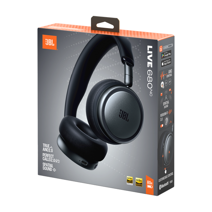 JBL Live 680NC On-Ear Wireless Noise Cancelling Headphone - Black | JBLLIVE680NCBLK