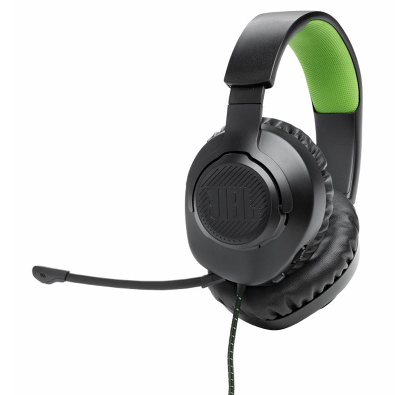 JBL Quantum 100X 40mm Driver Over-Ear Wired Gaming Headset - Black & Green | JBLQ100XBLKGRN from JBL - DID Electrical