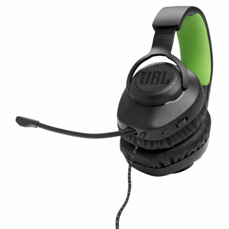 JBL Quantum 100X 40mm Driver Over-Ear Wired Gaming Headset - Black &amp; Green | JBLQ100XBLKGRN from JBL - DID Electrical