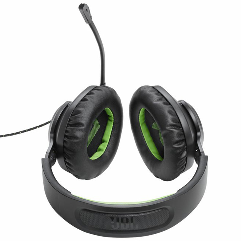 JBL Quantum 100X 40mm Driver Over-Ear Wired Gaming Headset - Black &amp; Green | JBLQ100XBLKGRN from JBL - DID Electrical