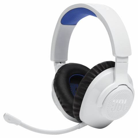 JBL Quantum 360P Console Over-Ear Wireless Bluetooth Gaming Headset - White & Blue | JBLQ360PWLWHTBLU