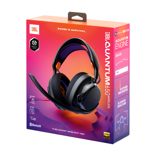 JBL Quantum 650 Over-Ear Wireless Gaming Headphone - Black | JBLQTUM650BLK