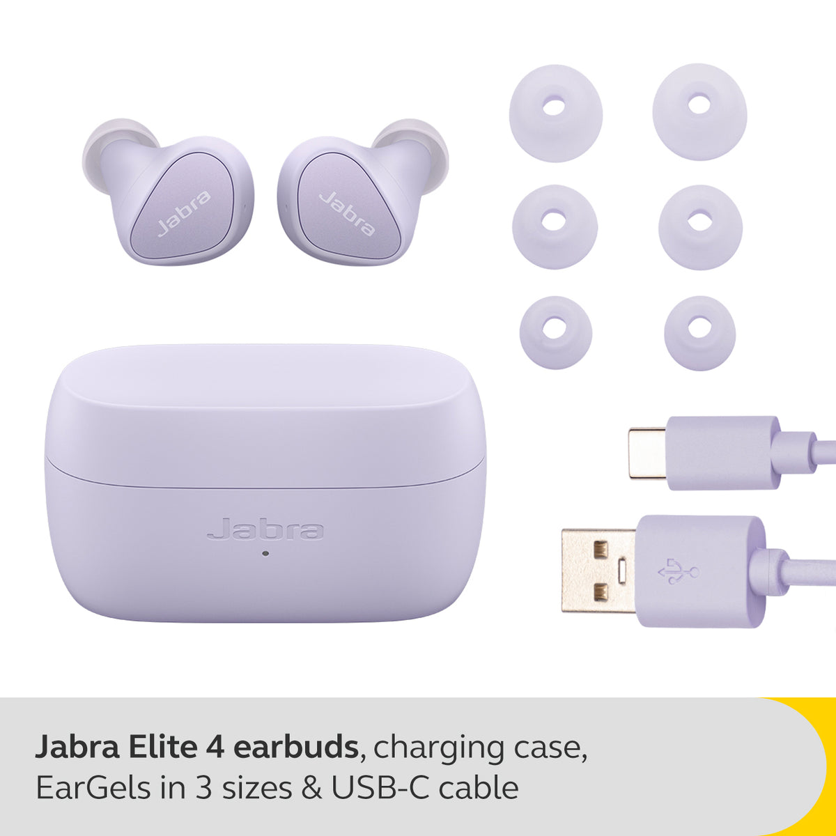 Jabra Elite 4 In-Ear True Wireless Earbuds - Lilac | 100-99183003-99 from Jabra - DID Electrical