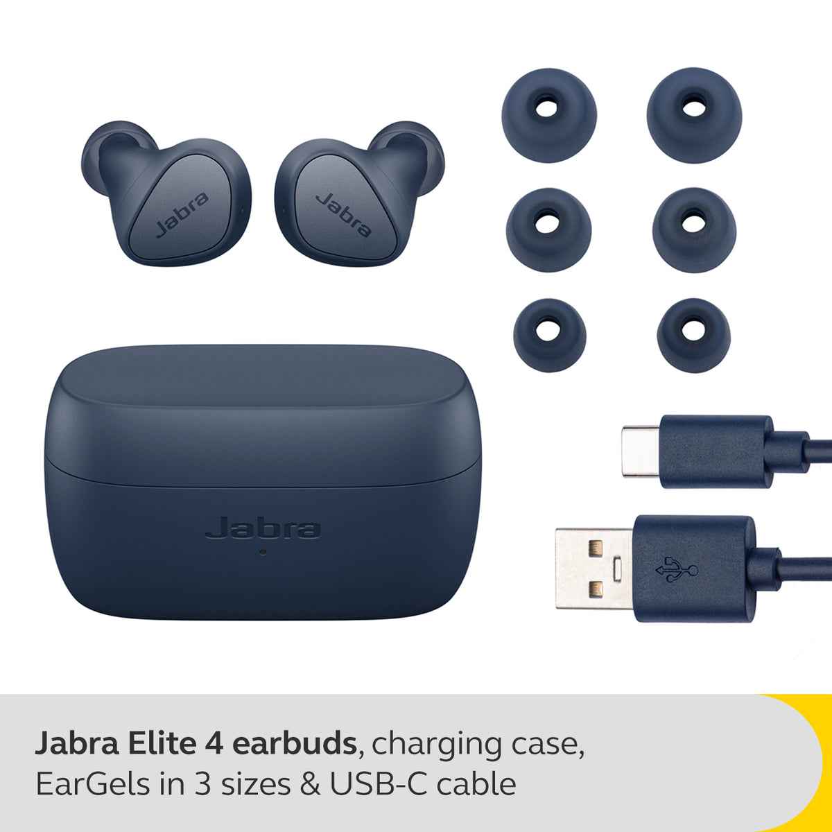 Jabra Elite 4 In-Ear True Wireless Earbuds - Navy | 100-99183001-99 from Jabra - DID Electrical
