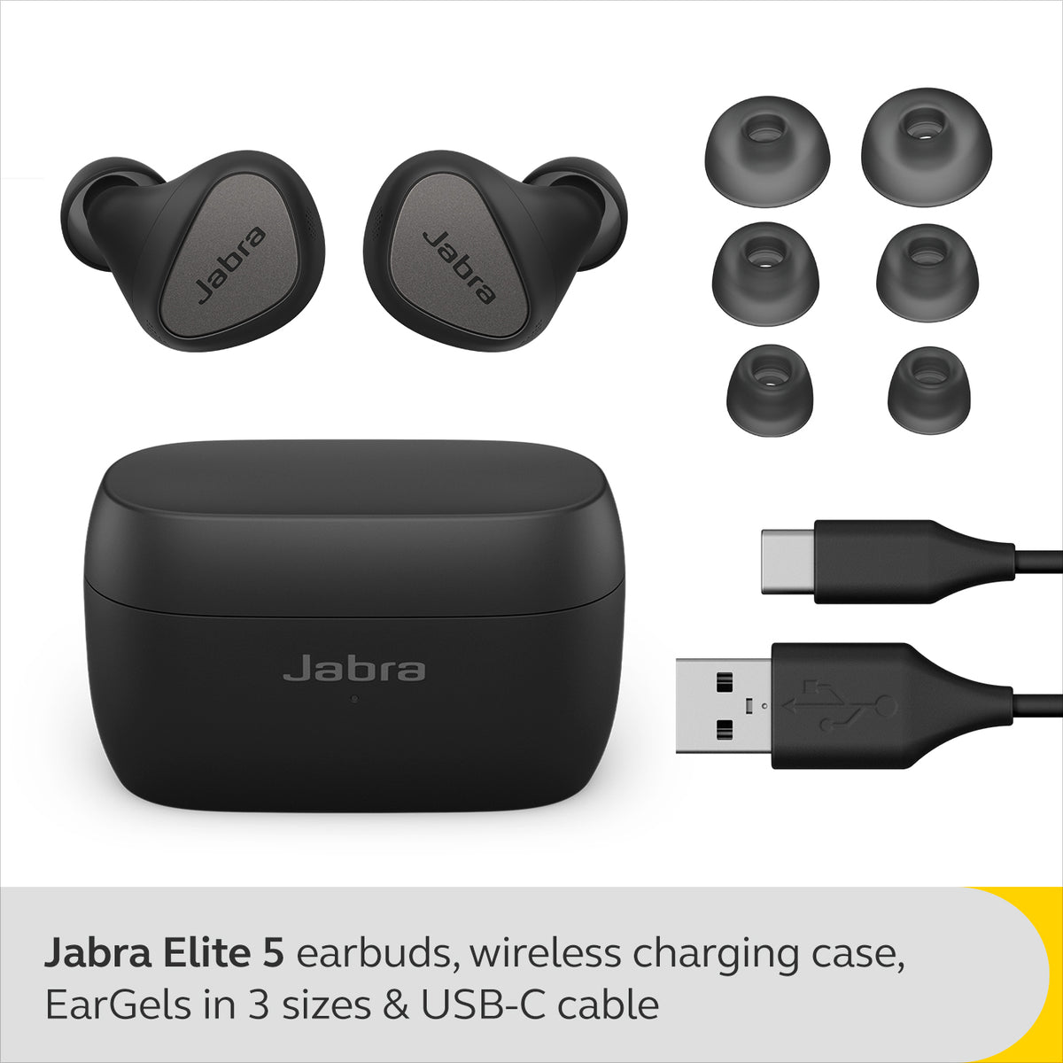 Jabra Elite 5 In-Ear True Wireless Earbuds - Titanium Black | 100-99181000-60 from Jabra - DID Electrical