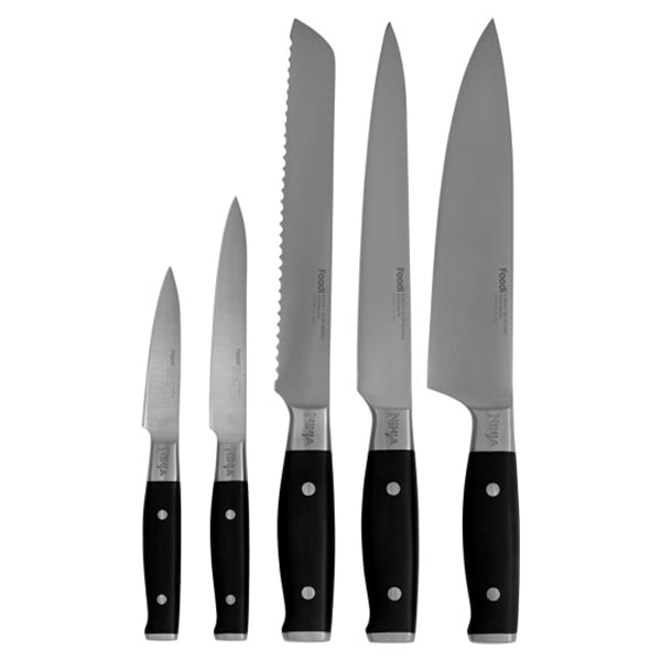 Ninja Foodi StaySharp Knife Block with Integrated Sharpener Set of 5 Piece - Silver &amp; Black | K32005UK from Ninja - DID Electrical