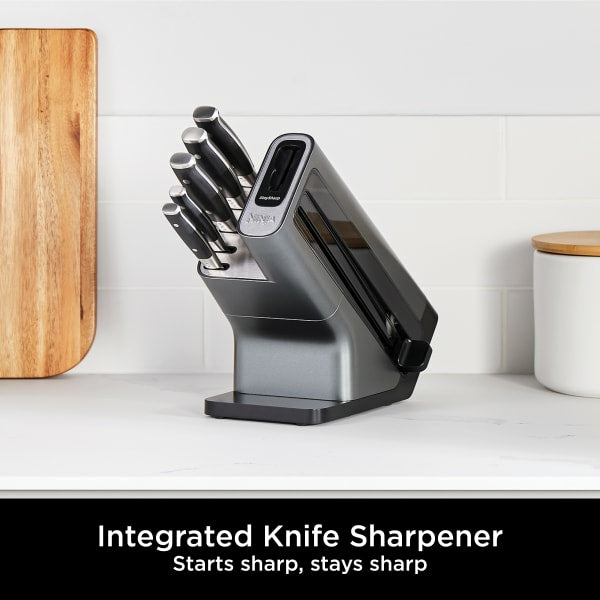 Ninja Foodi StaySharp Knife Block with Integrated Sharpener Set of 5 Piece - Silver &amp; Black | K32005UK from Ninja - DID Electrical