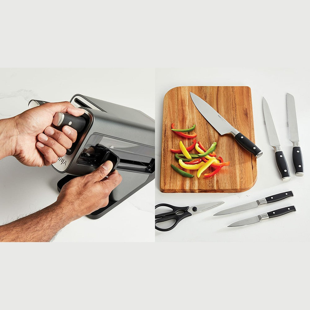Ninja Knife Block Set of 6 with Sharpener - Silver & Black | K32006UK from Ninja - DID Electrical