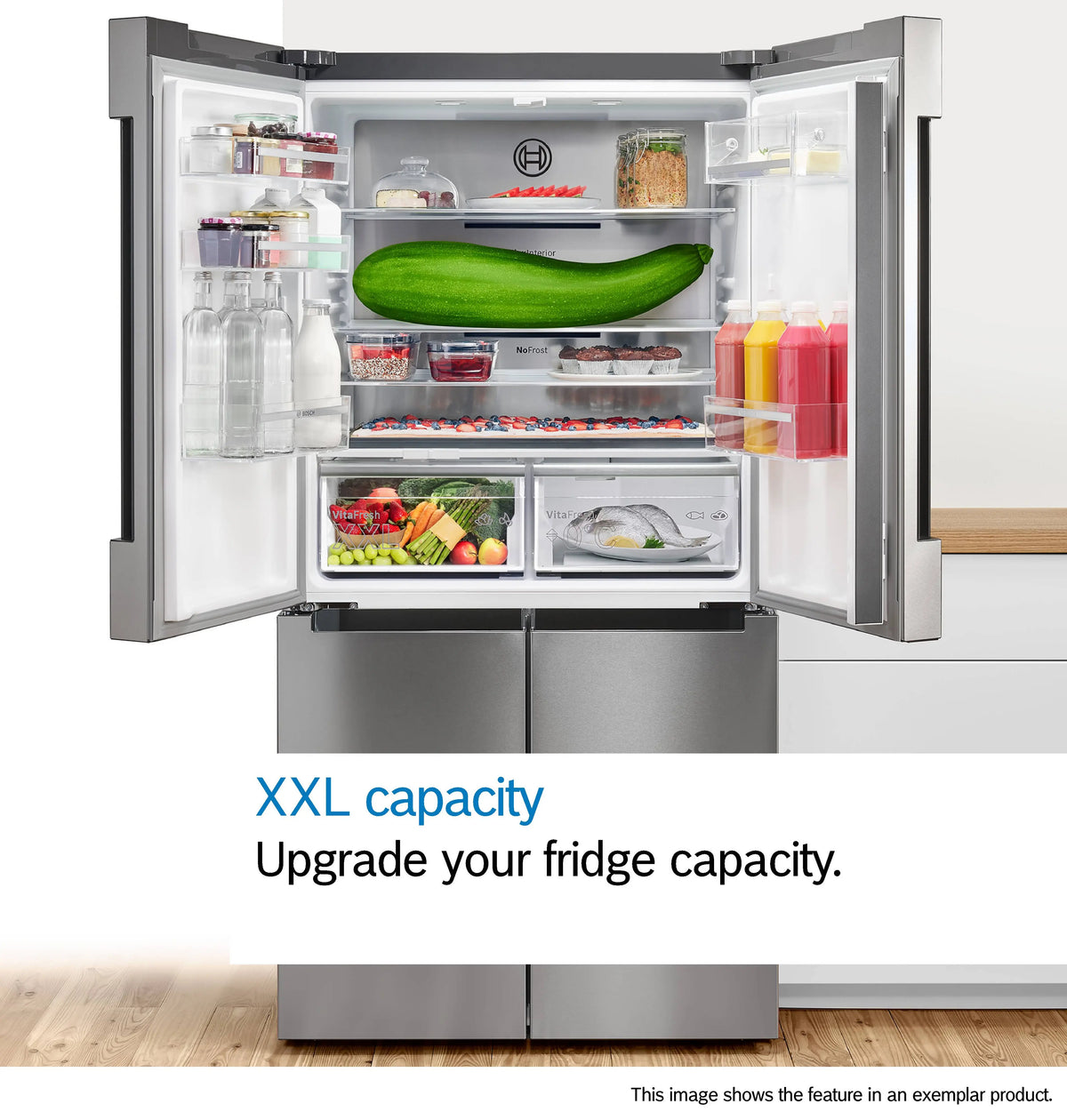 Bosch Series 6 562L Frost Free Freestanding American Style Fridge Freezer - Stainless Steel | KAD93AIERG