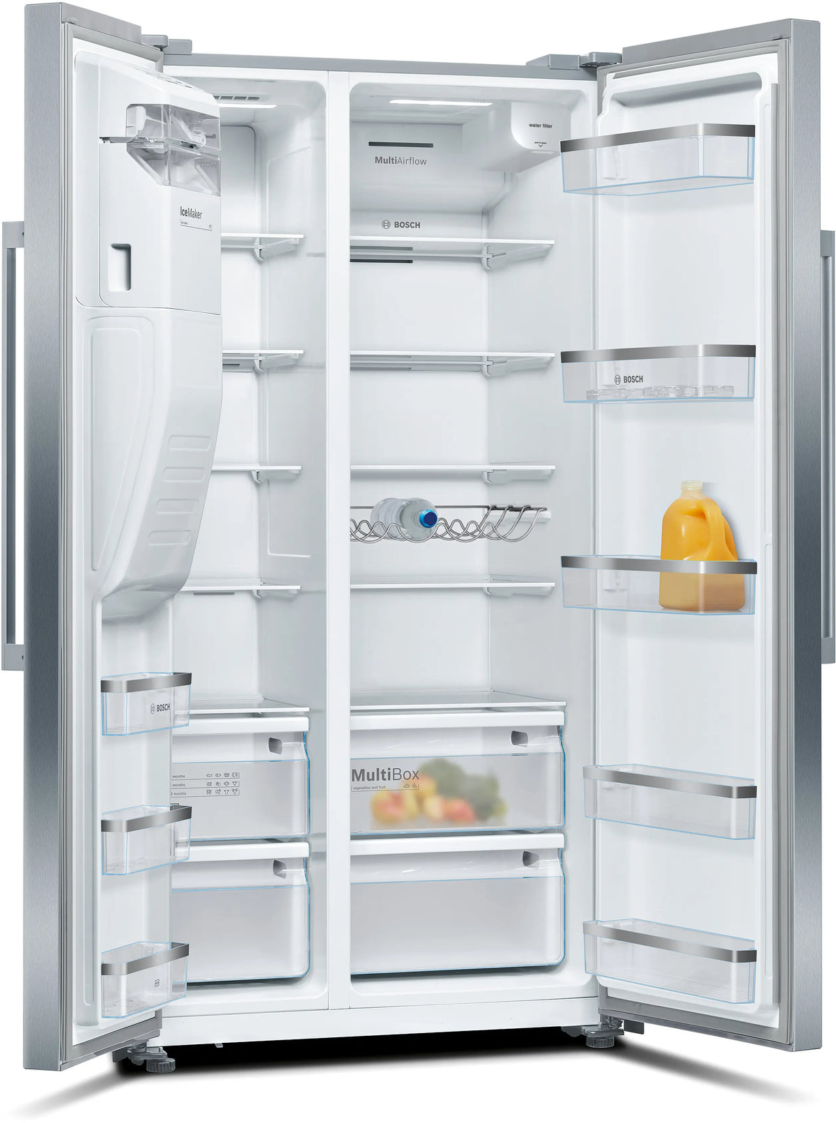 Bosch Series 6 562L Frost Free Freestanding American Style Fridge Freezer - Stainless Steel | KAD93AIERG