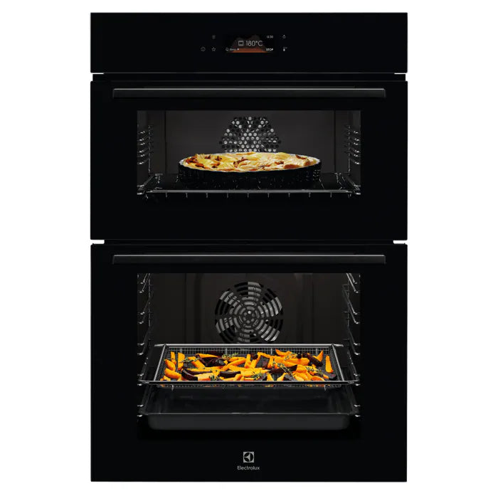Electrolux 600 SurroundCook 100L Built-In Electric Double Oven - Black | KDFBC08K