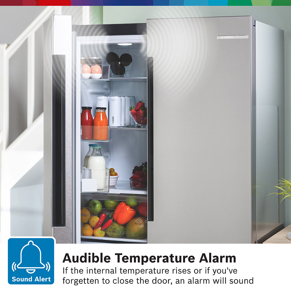 Bosch Serie 4 605L Frost Free Freestanding French Door Fridge Freezer with Anti-Fingerprint - Stainless Steel | KFN96VPEAG from Bosch - DID Electrical