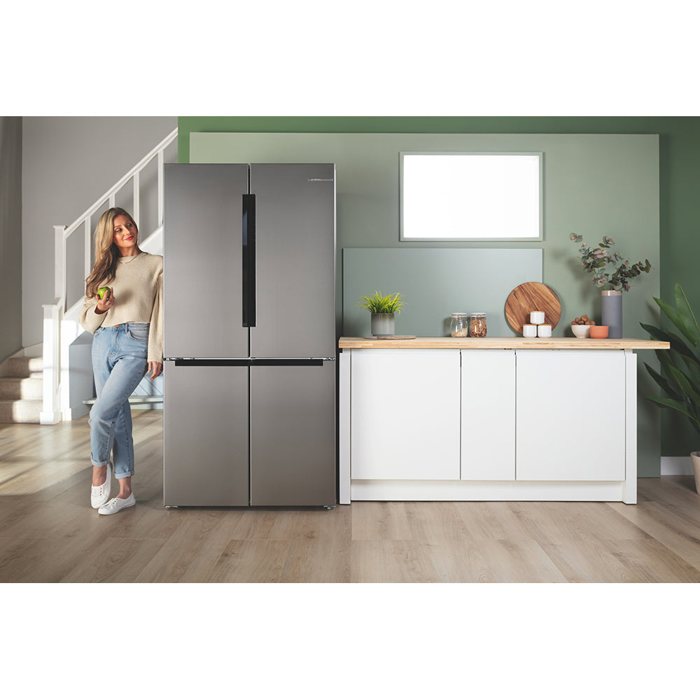 Bosch Serie 4 605L Frost Free Freestanding French Door Fridge Freezer with Anti-Fingerprint - Stainless Steel | KFN96VPEAG from Bosch - DID Electrical
