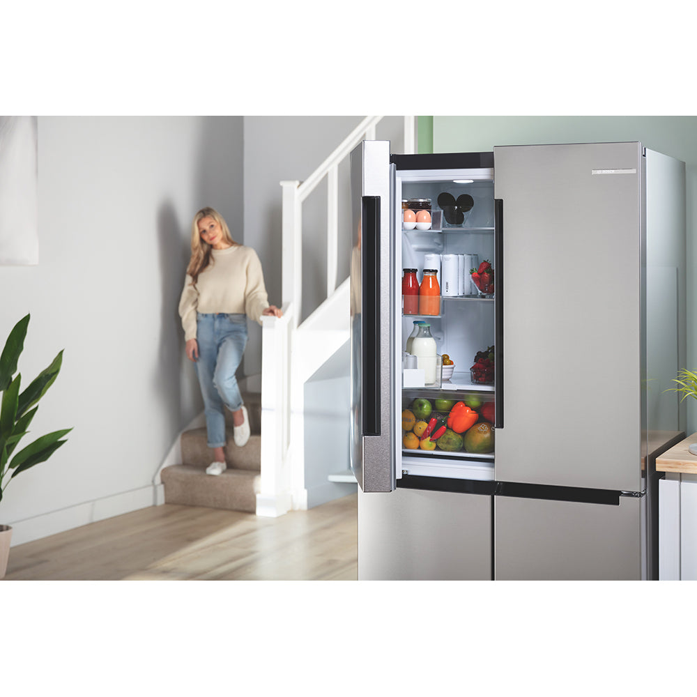 Bosch Serie 4 605L Frost Free Freestanding French Door Fridge Freezer with Anti-Fingerprint - Stainless Steel | KFN96VPEAG from Bosch - DID Electrical