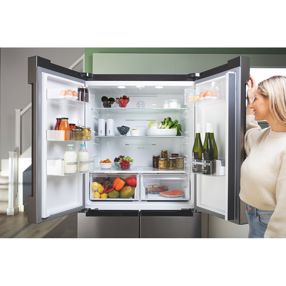 Bosch Serie 4 605L Frost Free Freestanding French Door Fridge Freezer with Anti-Fingerprint - Stainless Steel | KFN96VPEAG from Bosch - DID Electrical