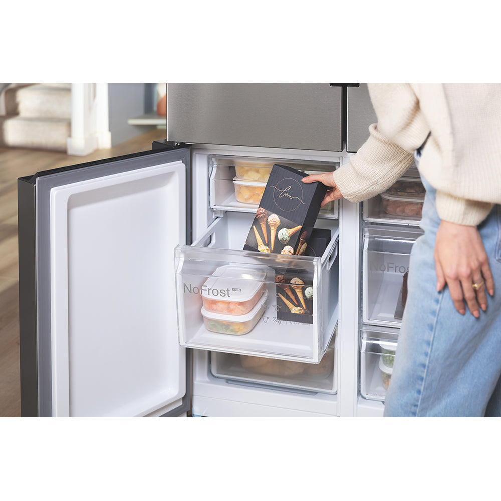 Bosch Serie 4 605L Frost Free Freestanding French Door Fridge Freezer with Anti-Fingerprint - Stainless Steel | KFN96VPEAG from Bosch - DID Electrical