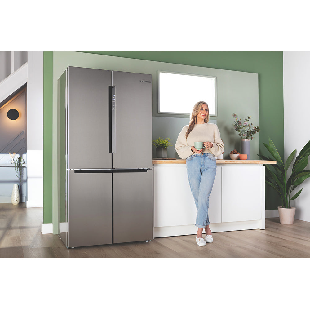 Bosch Serie 4 605L Frost Free Freestanding French Door Fridge Freezer with Anti-Fingerprint - Stainless Steel | KFN96VPEAG from Bosch - DID Electrical