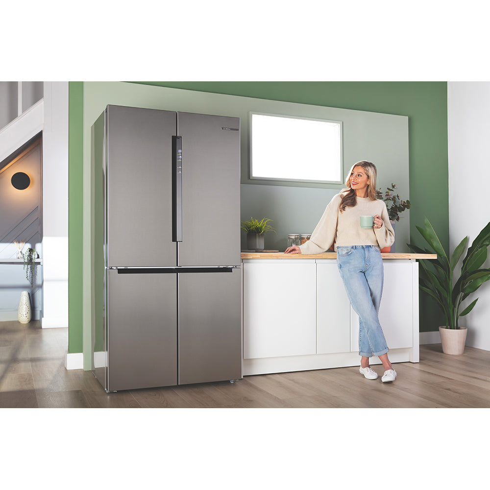 Bosch Serie 4 605L Frost Free Freestanding French Door Fridge Freezer with Anti-Fingerprint - Stainless Steel | KFN96VPEAG from Bosch - DID Electrical