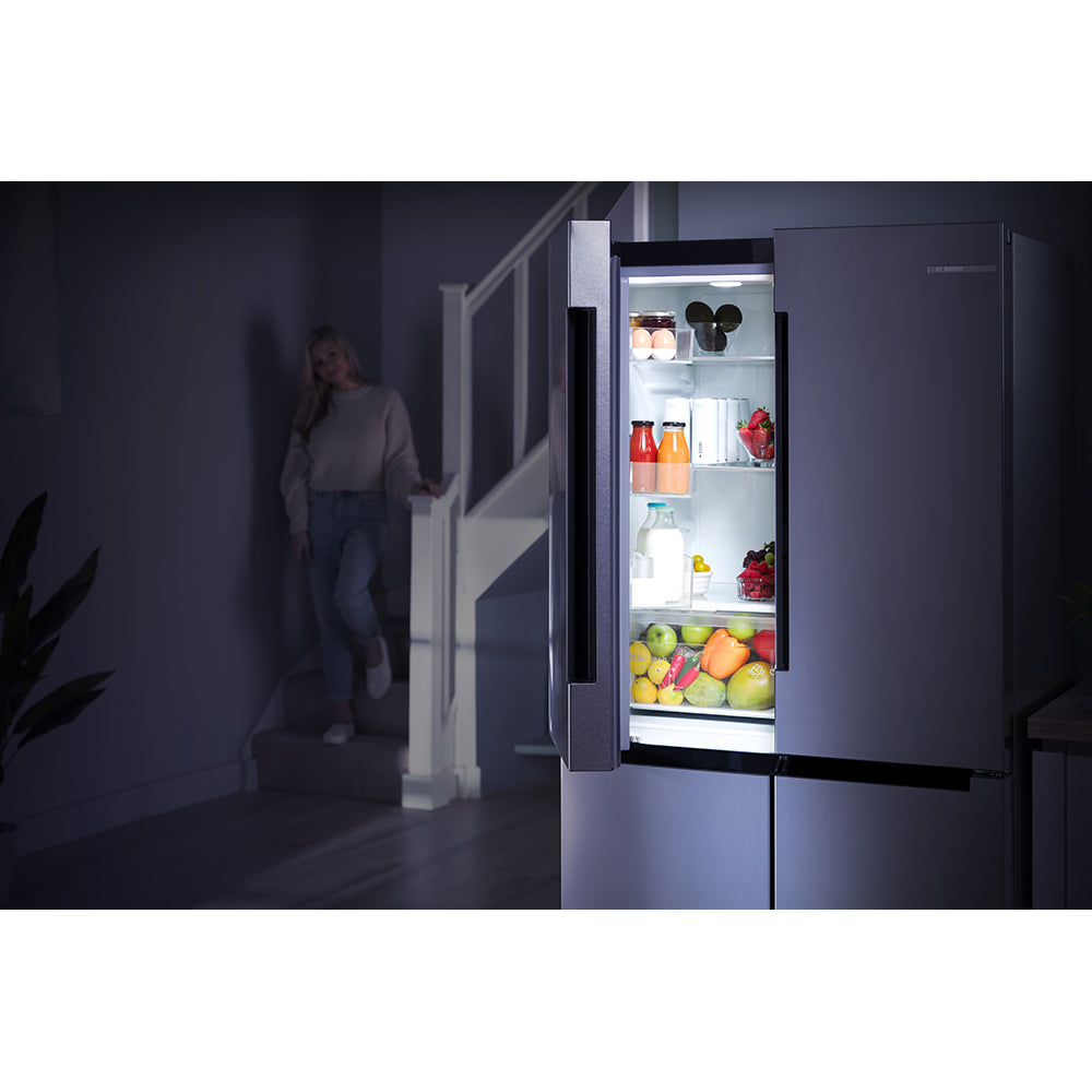 Bosch Serie 4 605L Frost Free Freestanding French Door Fridge Freezer with Anti-Fingerprint - Stainless Steel | KFN96VPEAG from Bosch - DID Electrical