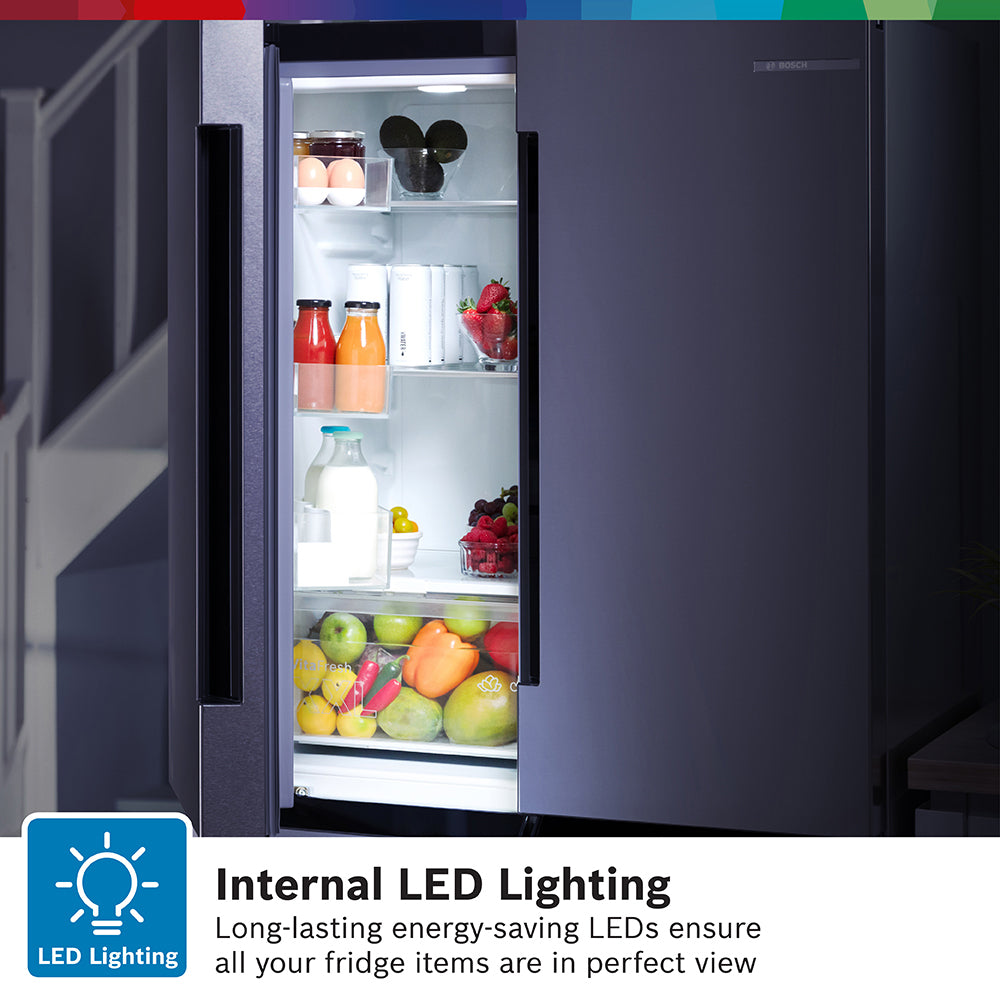 Bosch Serie 4 605L Frost Free Freestanding French Door Fridge Freezer with Anti-Fingerprint - Stainless Steel | KFN96VPEAG from Bosch - DID Electrical
