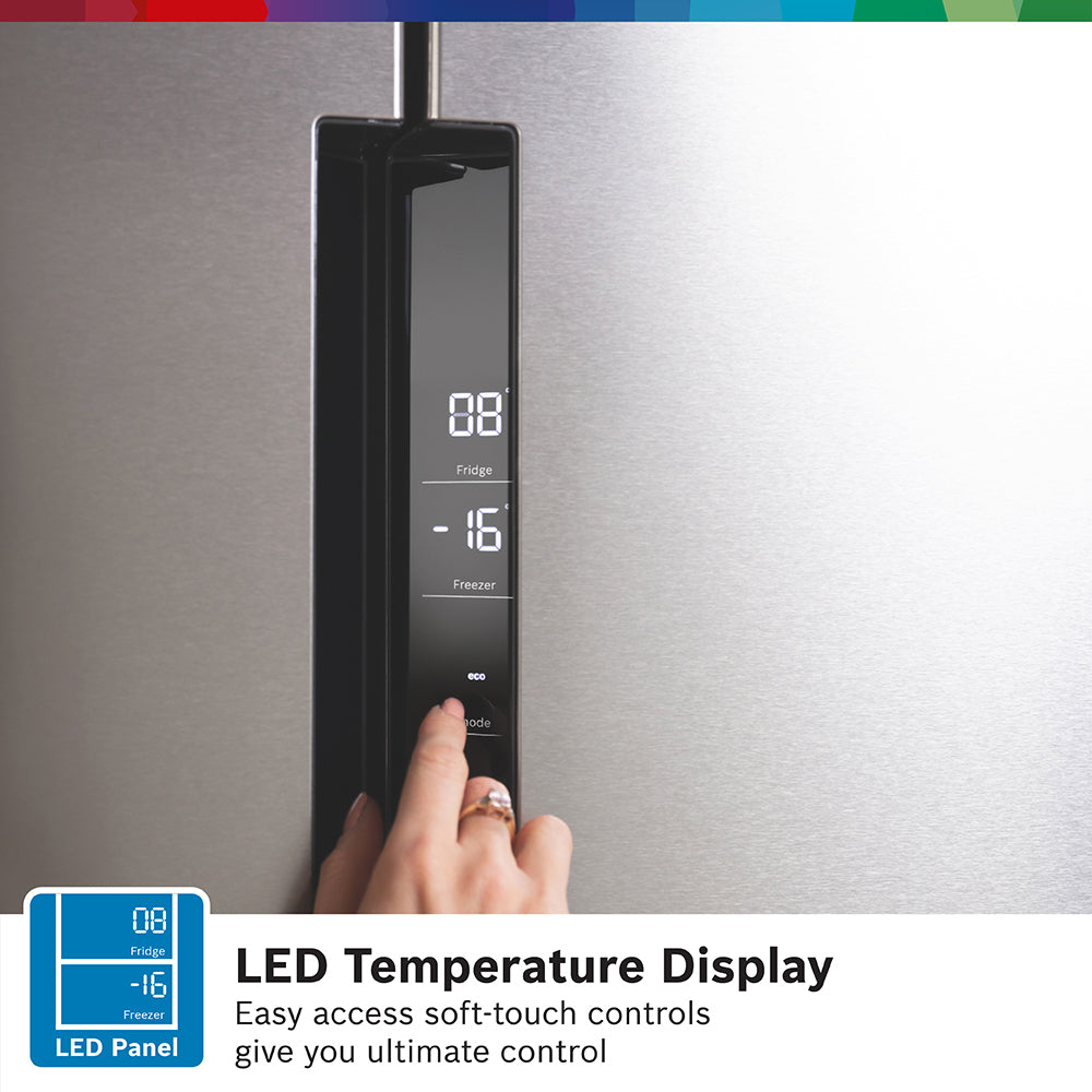Bosch Serie 4 605L Frost Free Freestanding French Door Fridge Freezer with Anti-Fingerprint - Stainless Steel | KFN96VPEAG from Bosch - DID Electrical