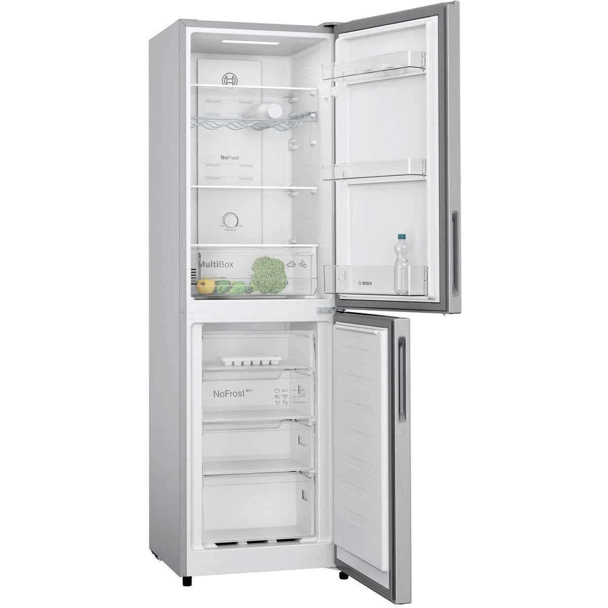 Bosch Series 2 50/50 255L Frost Free Fridge Freezer - Stainless Steel Effect | KGN27NLEAG from Bosch - DID Electrical