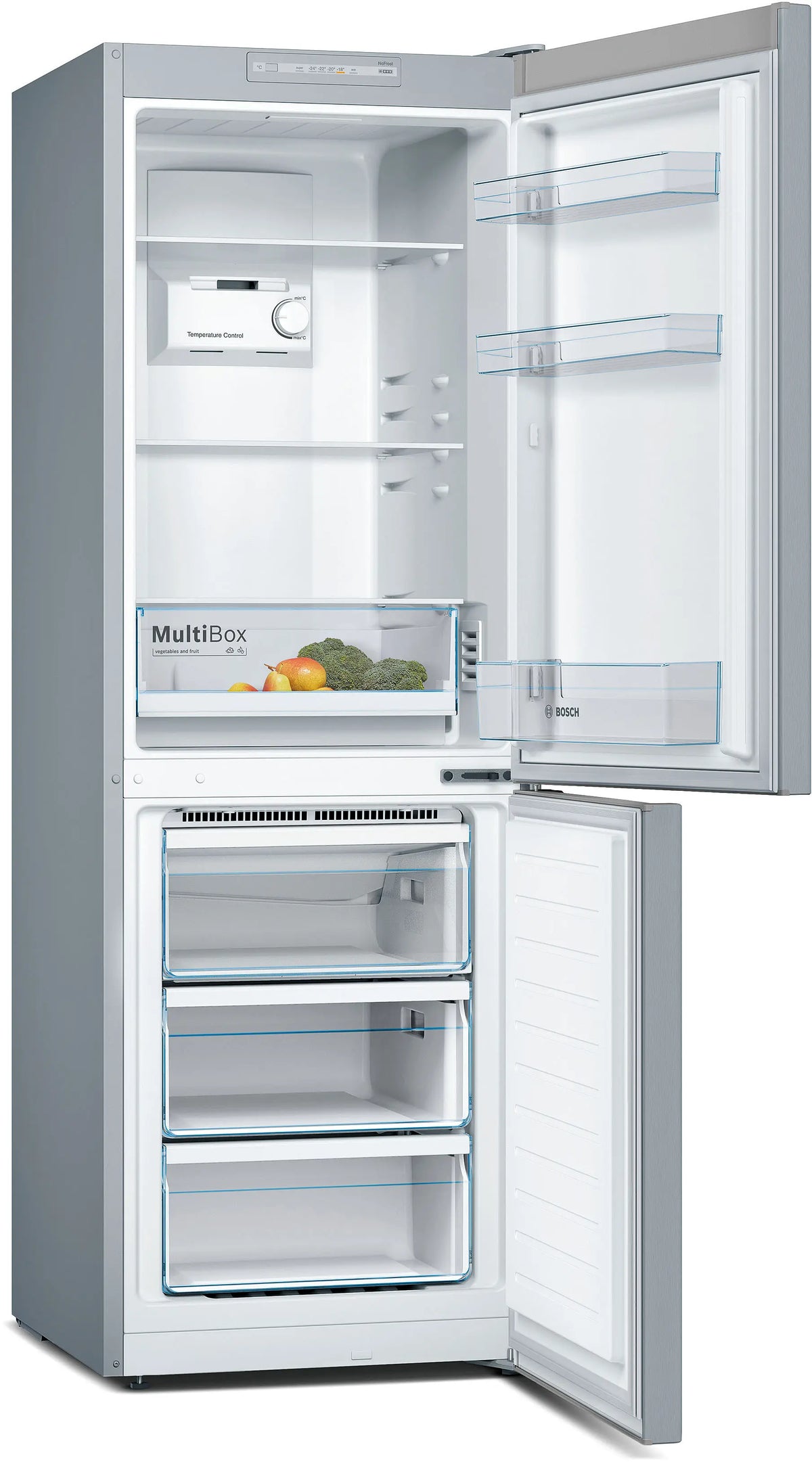 Bosch Series 2 282L Frost Free Freestanding Fridge Freezer - Stainless Steel | KGN33NLEBG
