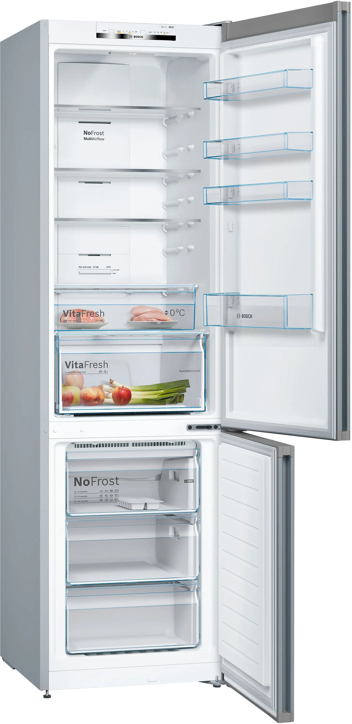 Bosch Series 4 368L Frost Free Freestanding Fridge Freezer - Stainless Steel | KGN392LEBG