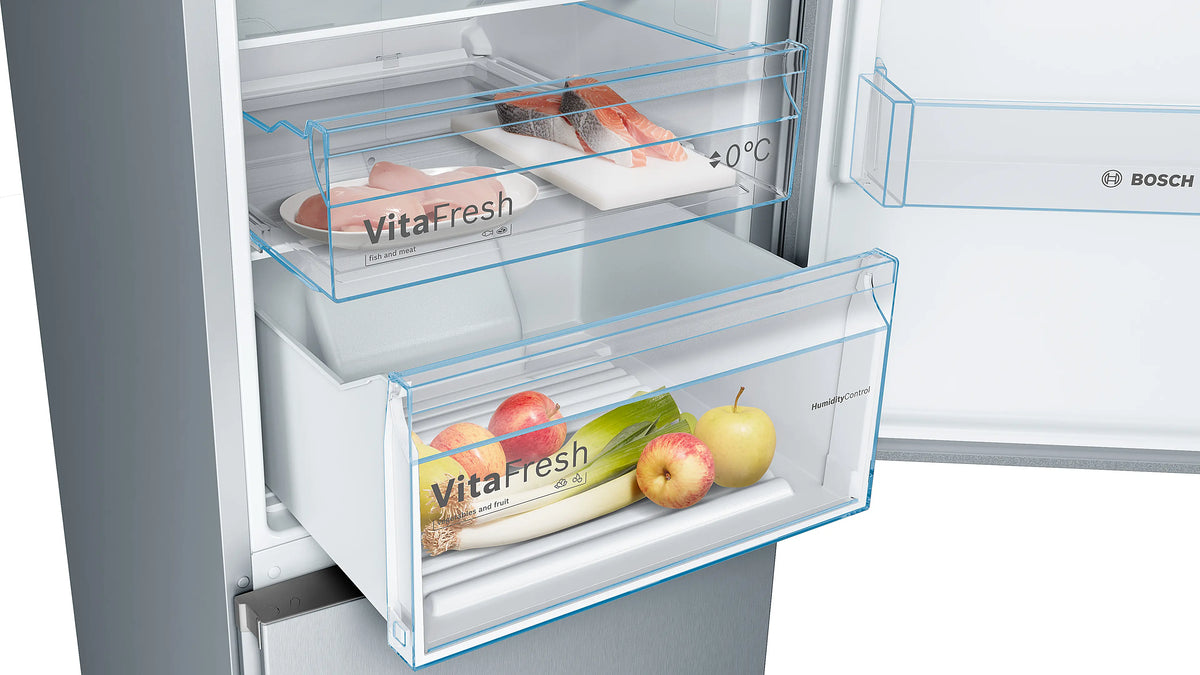Bosch Series 4 368L Frost Free Freestanding Fridge Freezer - Stainless Steel | KGN392LEBG