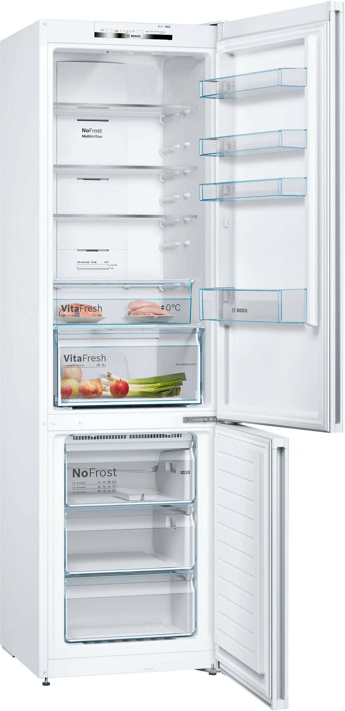 Bosch Series 4 368L Frost Free Freestanding Fridge Freezer - White | KGN392WEBG