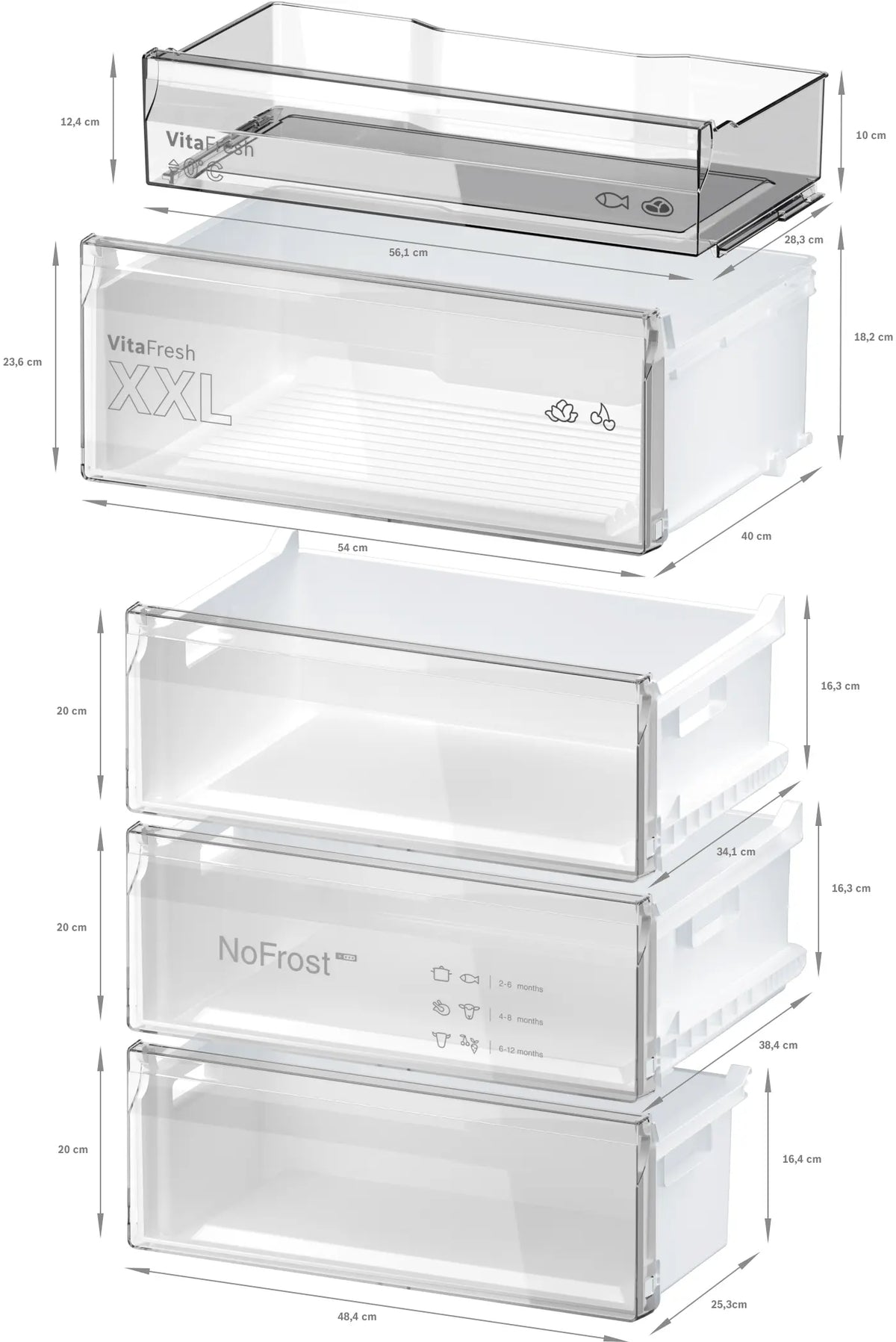 Bosch Series 4 440L Frost Free Freestanding Fridge Freezer - Stainless Steel | KGN492LDFG