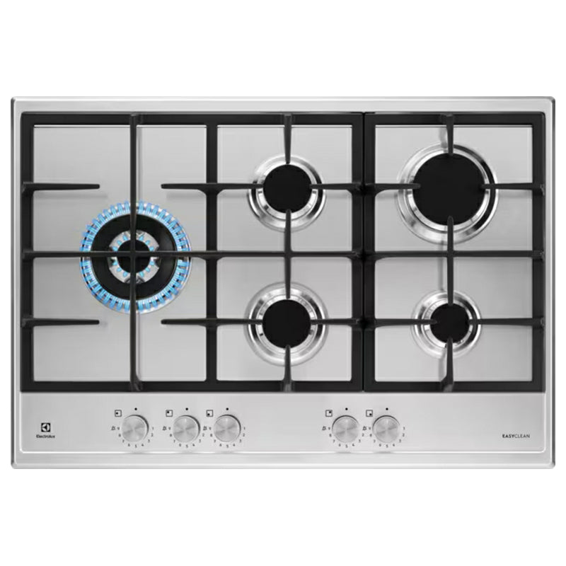 Electrolux 75CM 5 Burner Gas Hob - Stainless Steel | KGS75662SX from Electrolux - DID Electrical