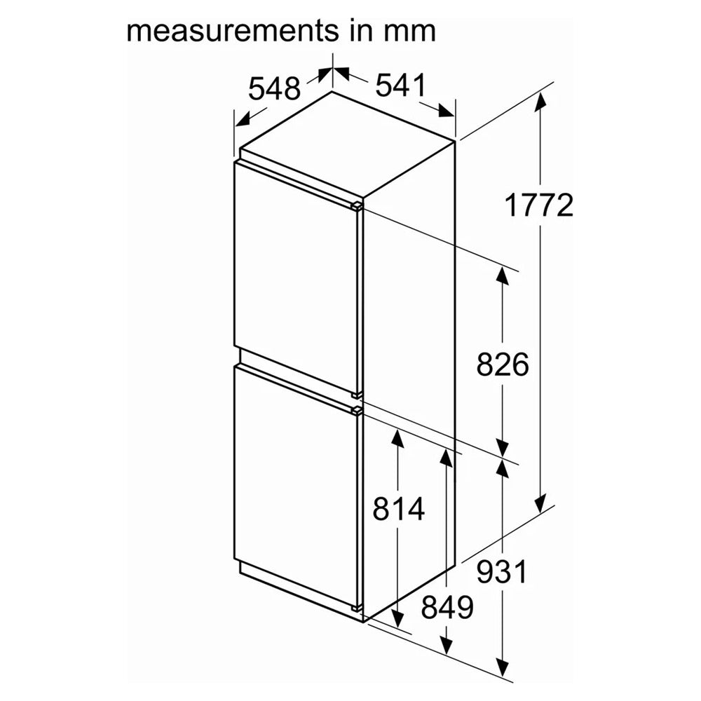 Bosch Series 2 249L Frost Free Built-In Fridge Freezer - White | KIN85NSE0G from Bosch - DID Electrical