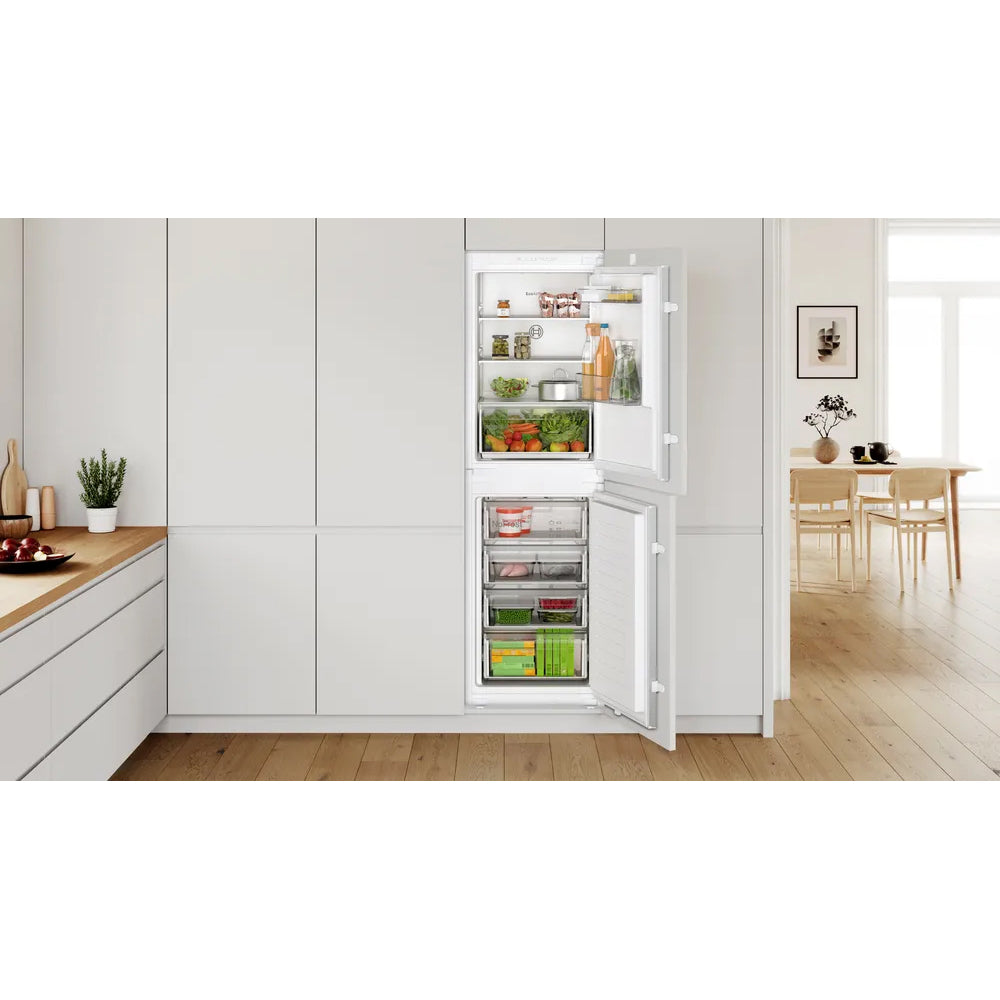 Bosch Series 2 249L Frost Free Built-In Fridge Freezer - White | KIN85NSE0G from Bosch - DID Electrical