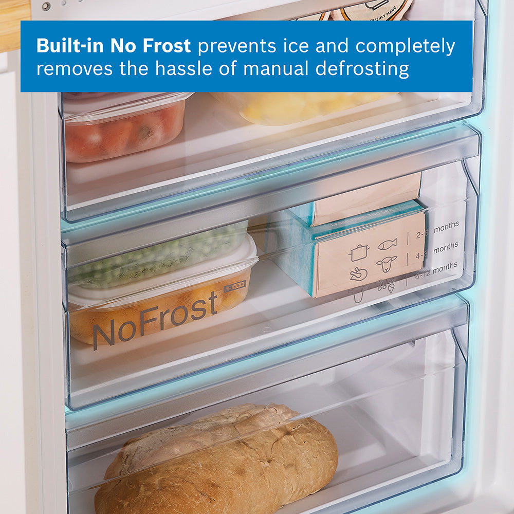 Bosch Series 2 249L Frost Free Built-In Fridge Freezer - White | KIN85NSE0G from Bosch - DID Electrical