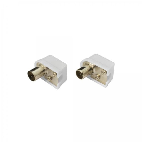 Sbox RF Angle M+F Connector - White | KON.RF-FM/R from Sbox - DID Electrical