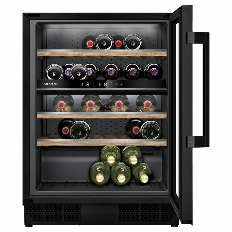 Siemens iQ500 120L Built-Under Wine Cooler - Black | KU21WAHG0G from Siemens - DID Electrical