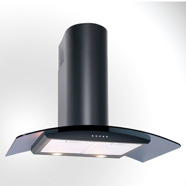 Luxair 90cm Smoked Curved Glass Cooker Hood - Black | LA-90-CVD-BLK from Luxair - DID Electrical