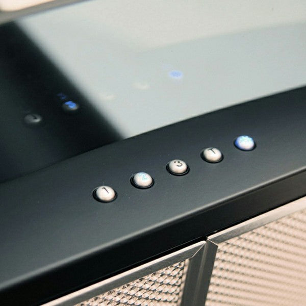 Luxair 90cm Smoked Curved Glass Cooker Hood - Black | LA-90-CVD-BLK from Luxair - DID Electrical