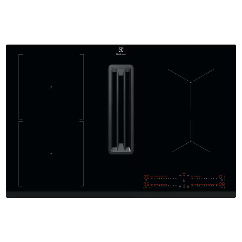 Electrolux 80CM 4 Zone Induction Combo Hob Hood - Black | LCC83443 from Electrolux - DID Electrical