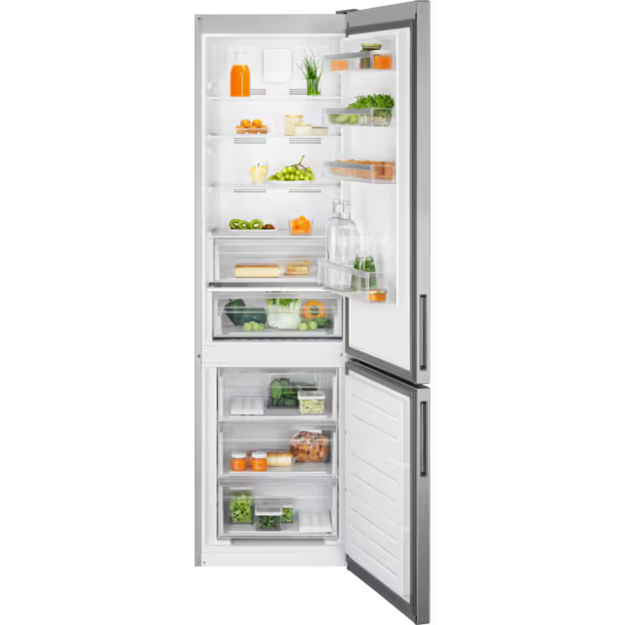 Electrolux 600 TwinTech 367L Frost Free Freestanding Fridge Freezer - Grey & Stainless Steel | LNT6ME36U2